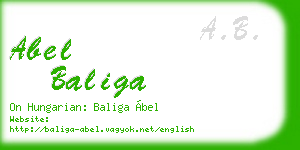 abel baliga business card